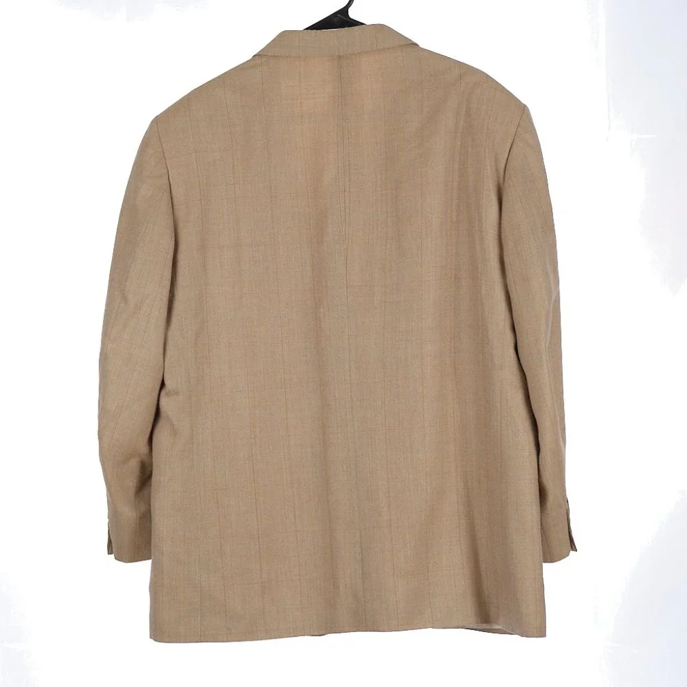 Oscar De La Renta Silk Wool Tan Sport Coat 46R - Picture 7 of 8